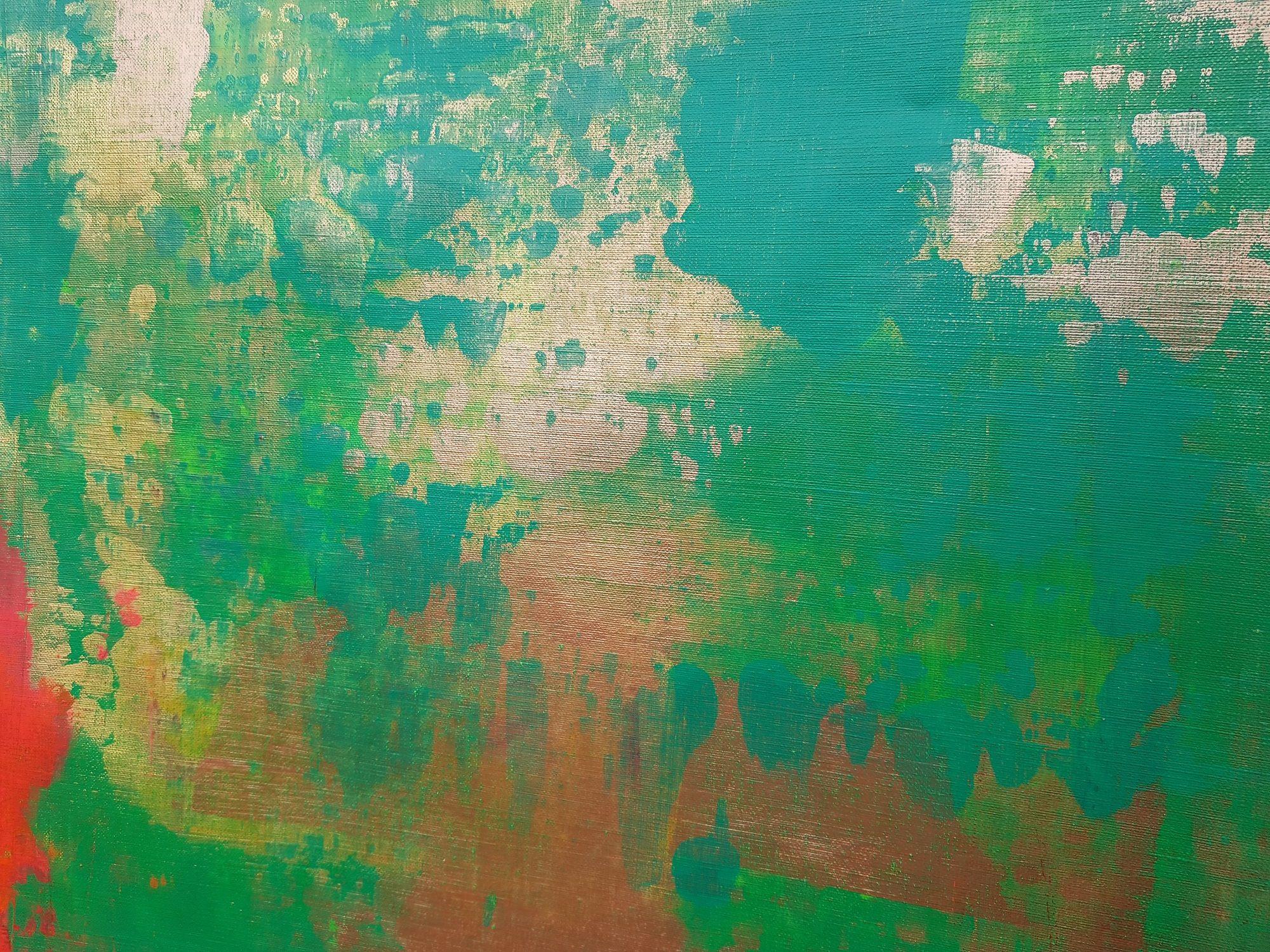 Rocce di lava - Paesaggio astratto XXL, Pittura, Acrilico su tela - Abstract Painting Rosso di Ivana Olbricht