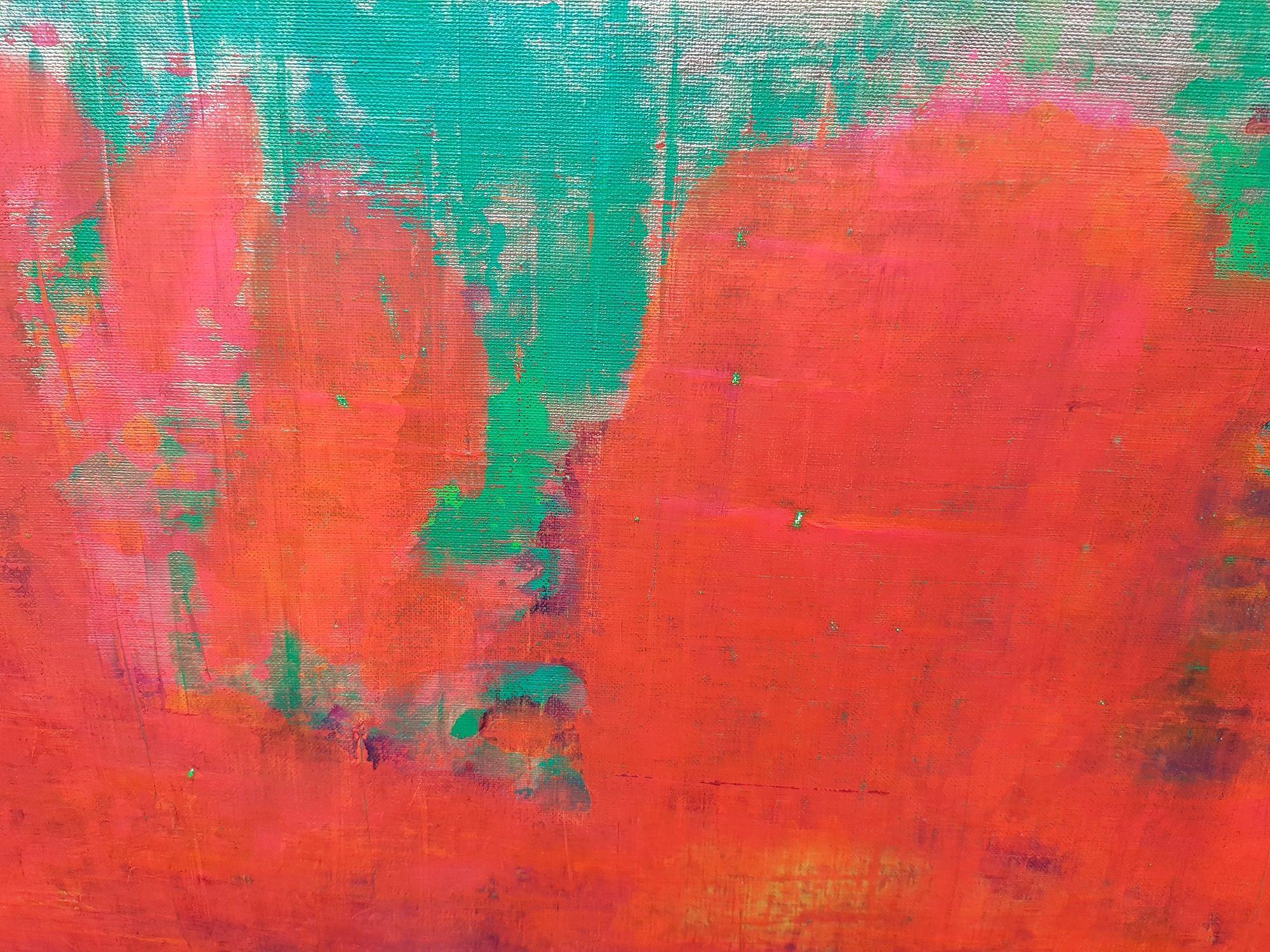 Lava rocks - XXL abstract landscape, Painting, Acrylic on Canvas - Red Abstract Painting by Ivana Olbricht