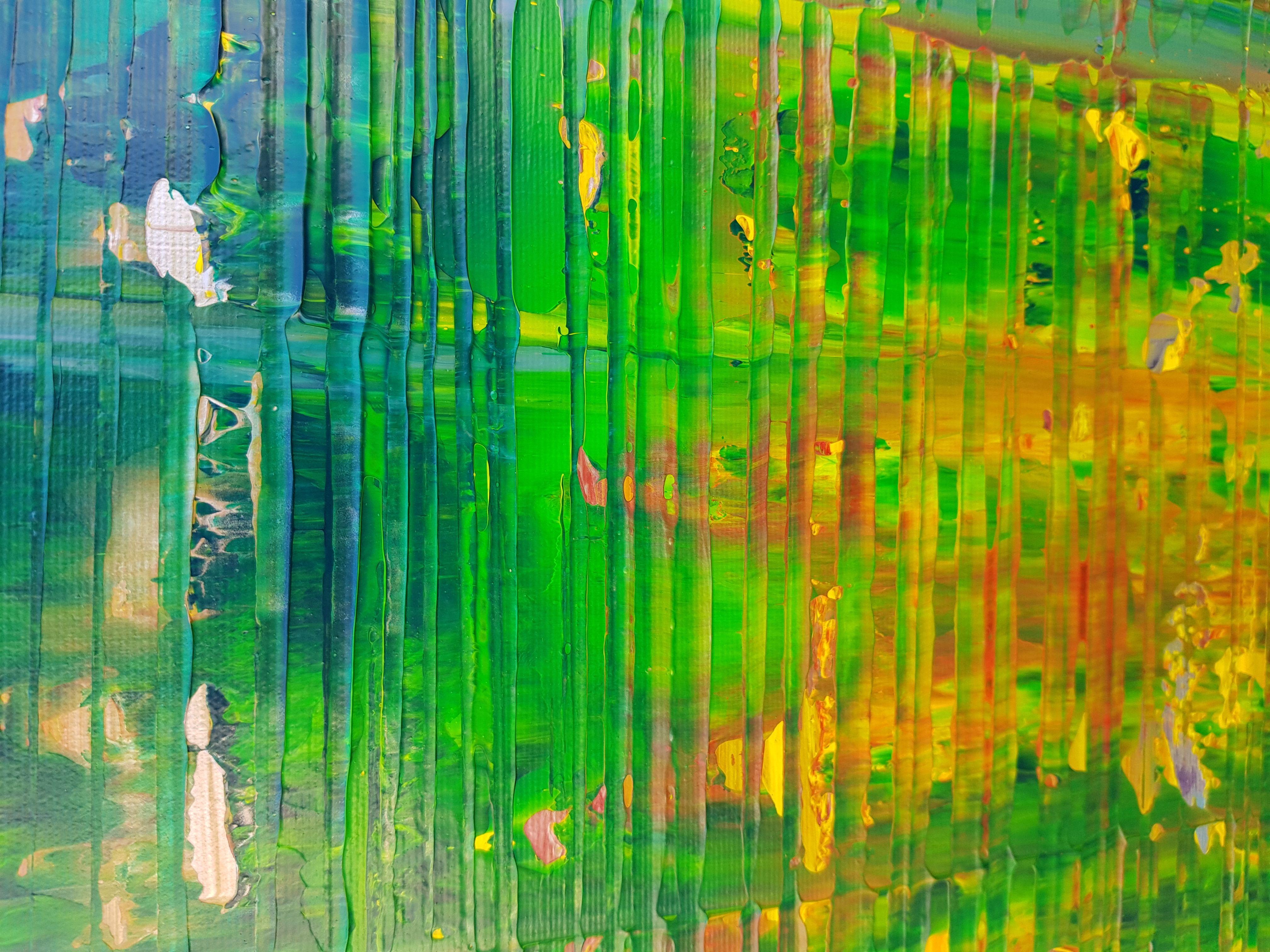 Look up, Painting, Acrylic on Canvas - Green Abstract Painting by Ivana Olbricht