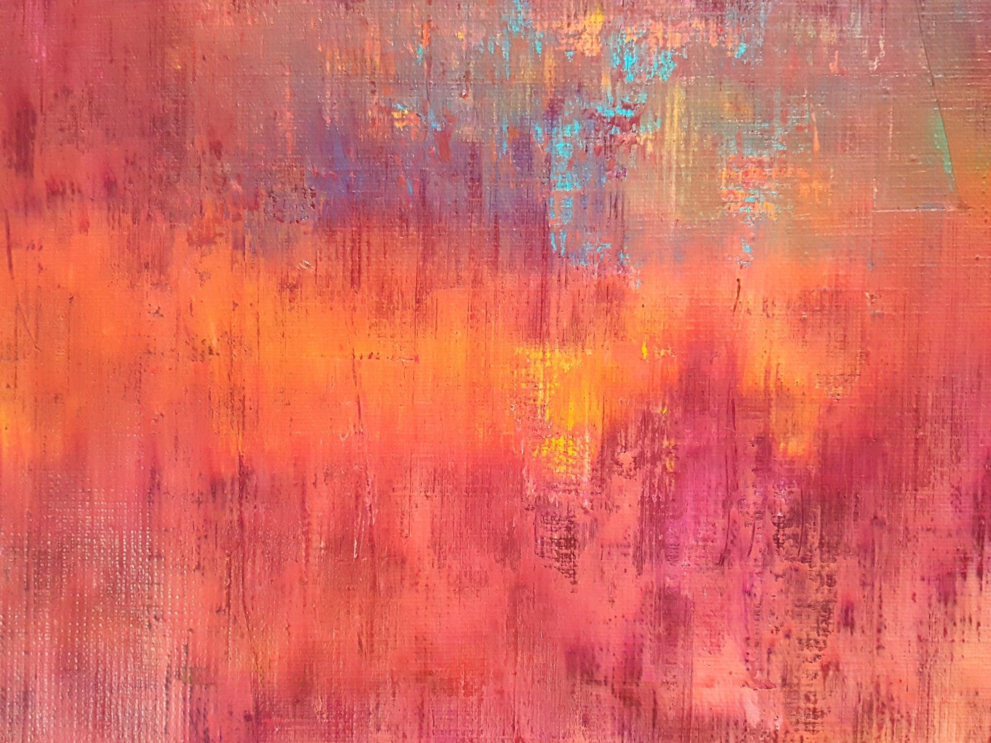 Magia della pioggia di primavera - Paesaggio astratto XL, Pittura, Acrilico su tela - Painting di Ivana Olbricht