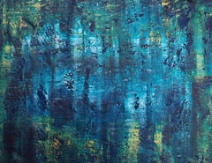 Moonlight in the pond, Painting, Acrylic on Canvas