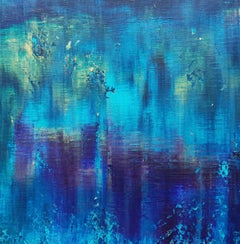 Mystic waterfalls, Painting, Acrylic on Canvas