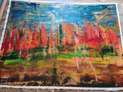 November sunset - XXL abstract landscape, Painting, Acrylic on Canvas