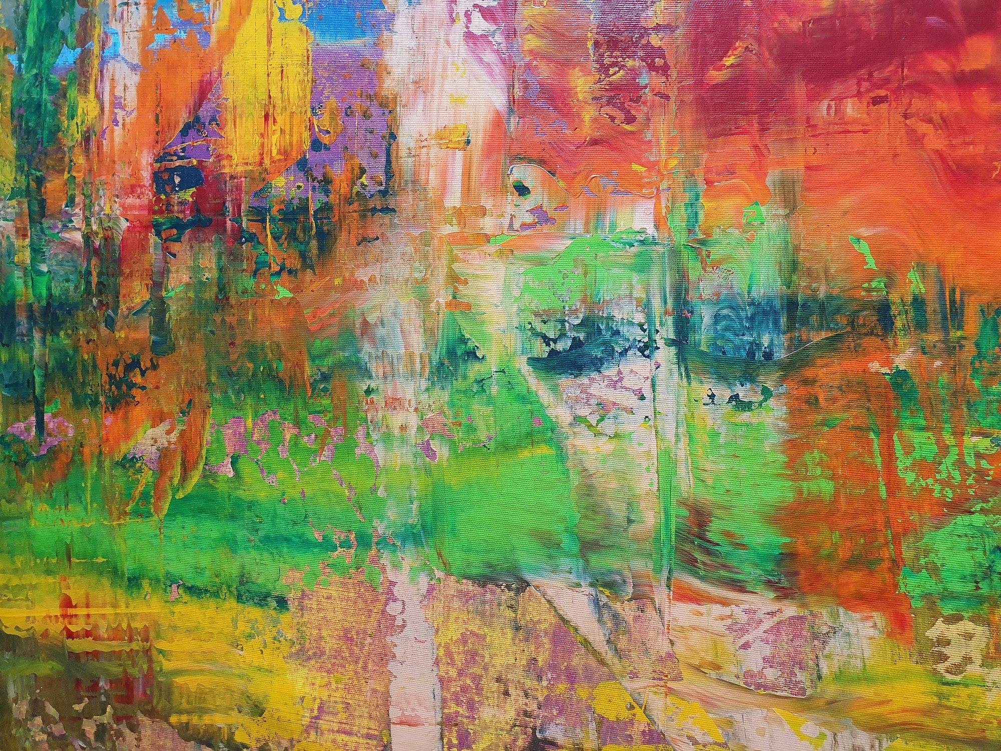 Coucher de soleil en novembre - XXL paysage abstrait, Peinture, Acrylique sur toile en vente 1