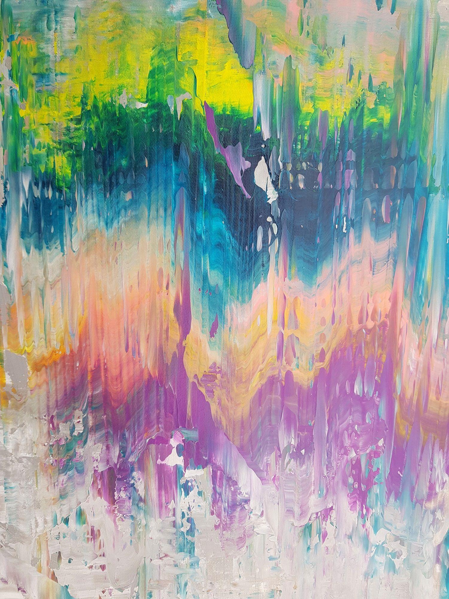 Sulle onde della felicità, Pittura, Acrilico su tela - Painting Astratto di Ivana Olbricht