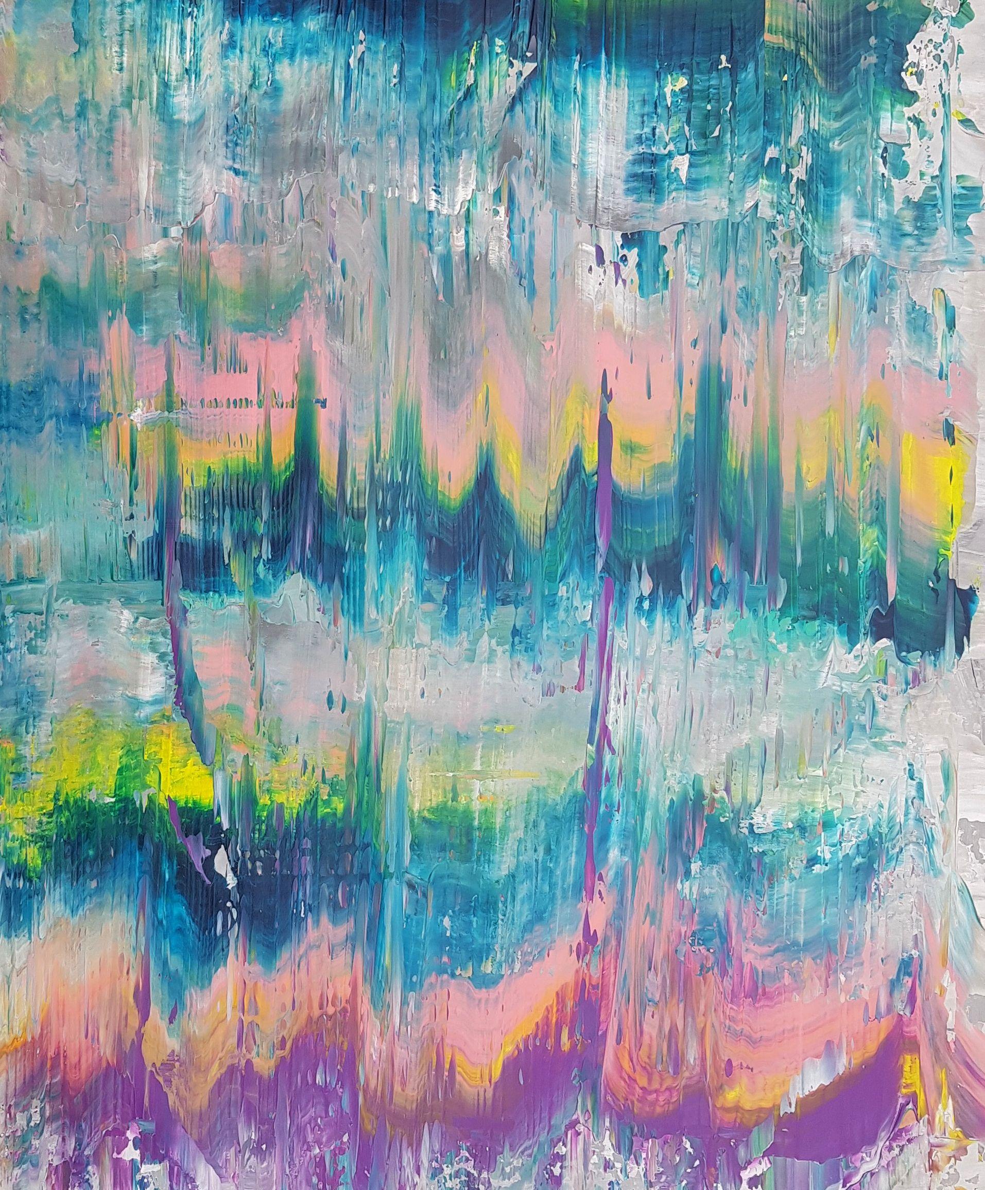 Ivana Olbricht Abstract Painting - On the waves of happiness, Painting, Acrylic on Canvas