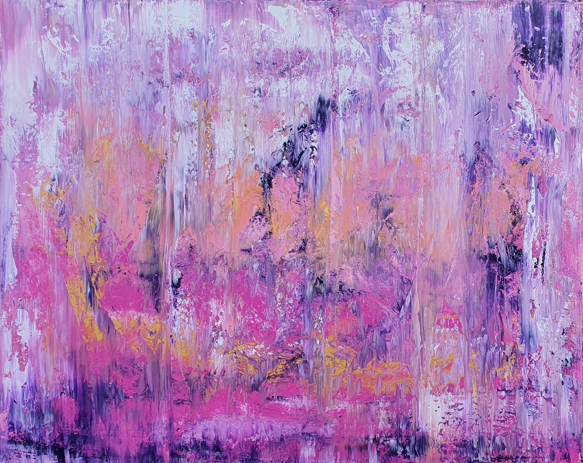 Ivana Olbricht Abstract Painting - Purple rain, Painting, Acrylic on Canvas