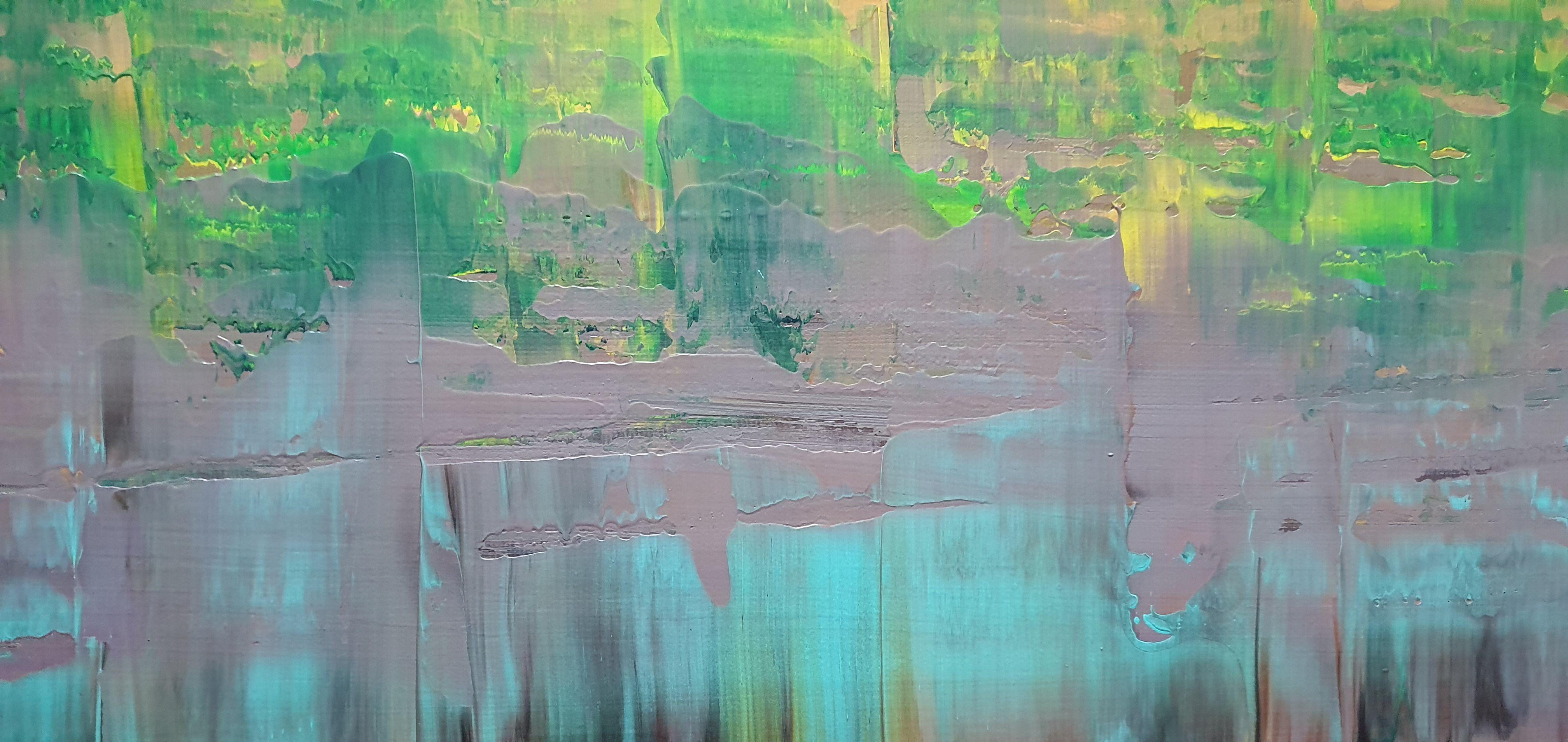 Cielo púrpura - paisaje abstracto, Pintura, Acrílico sobre lienzo - Painting Abstracto de Ivana Olbricht