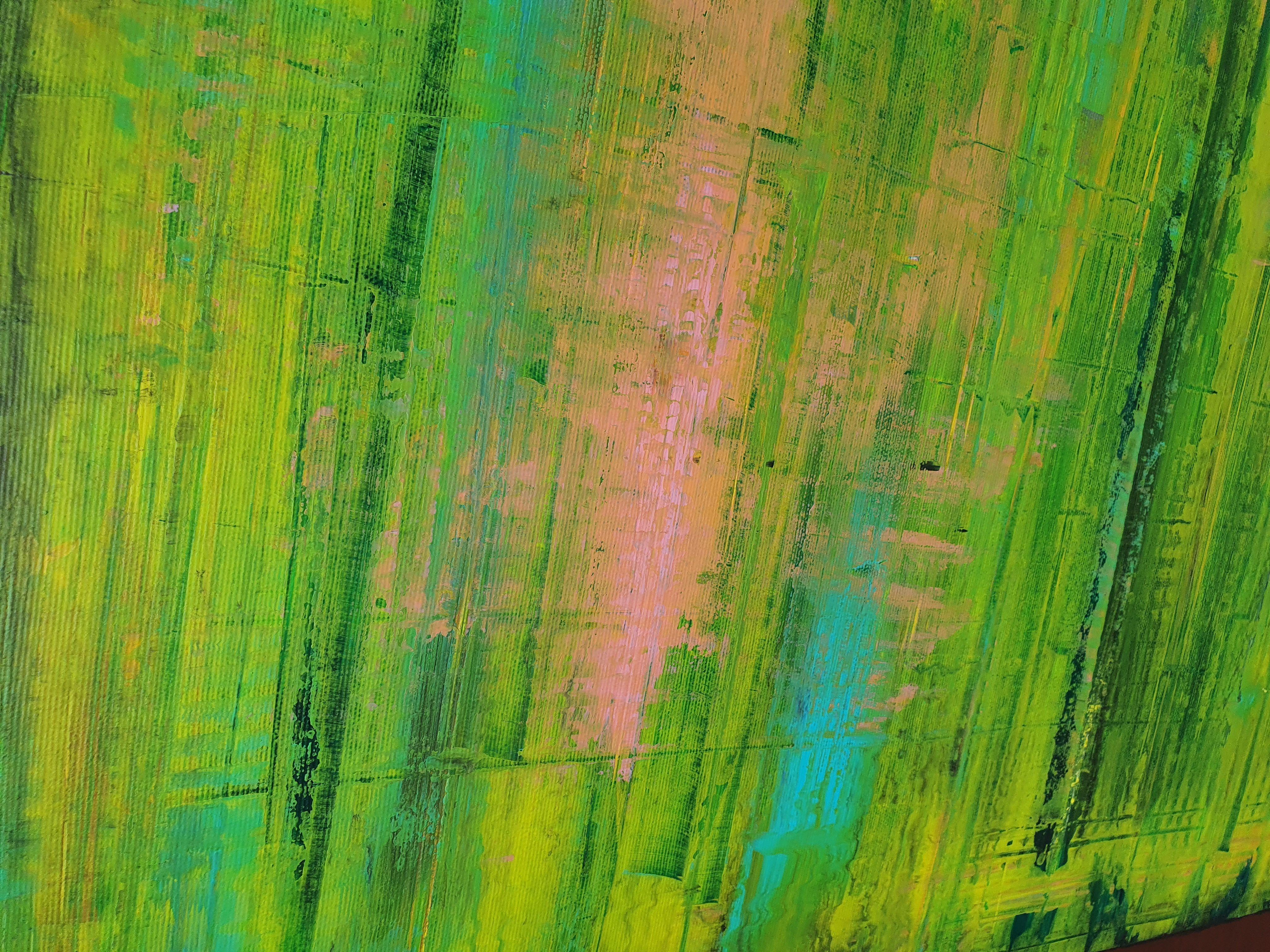 Sweet memories, Painting, Acrylic on Canvas - Green Abstract Painting by Ivana Olbricht