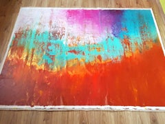 Swirling Leaves - XXL autumnal abstract landscape, Painting, Acrylic on Canvas