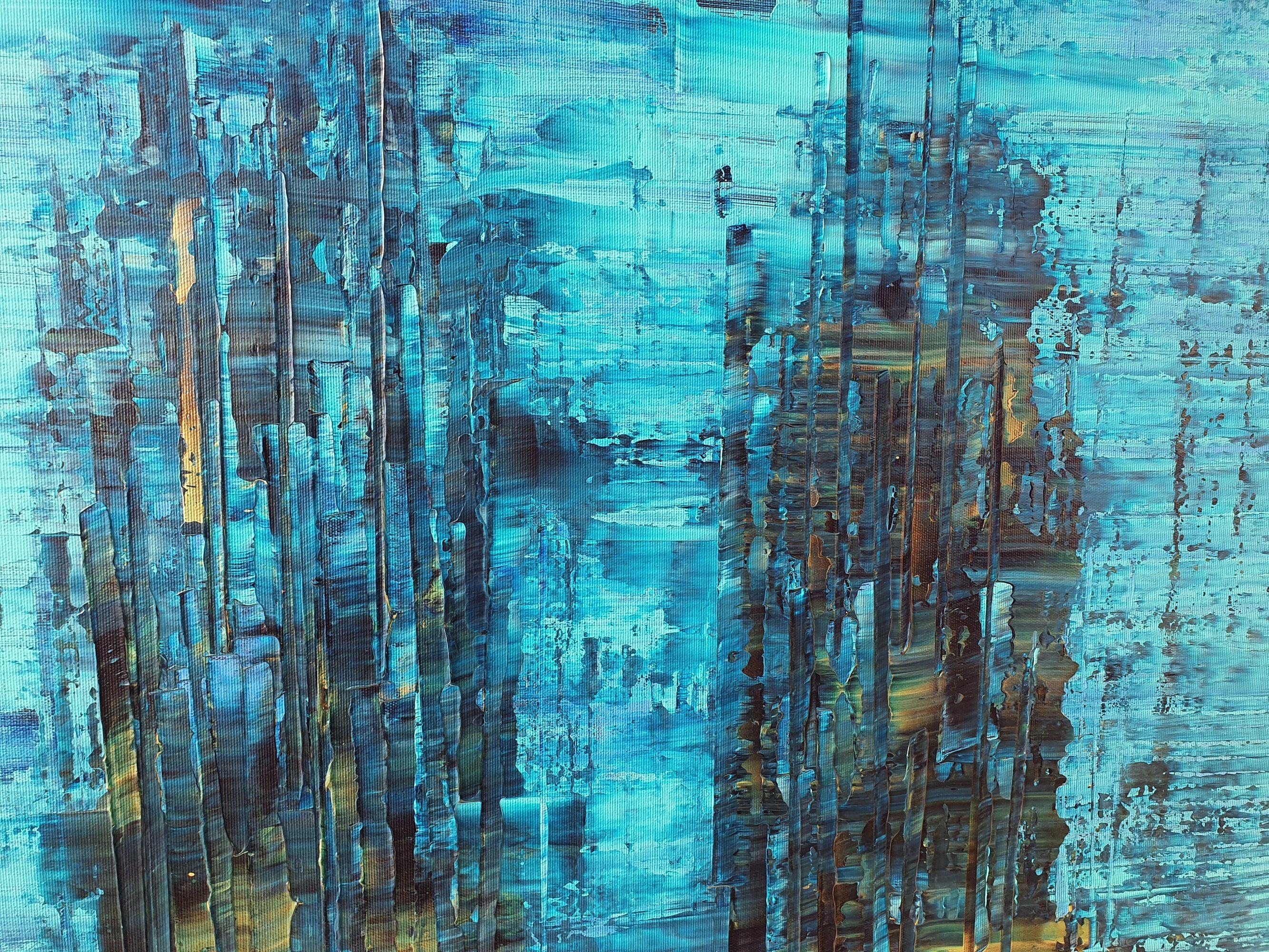 Together into the future, Painting, Acrylic on Canvas - Blue Abstract Painting by Ivana Olbricht