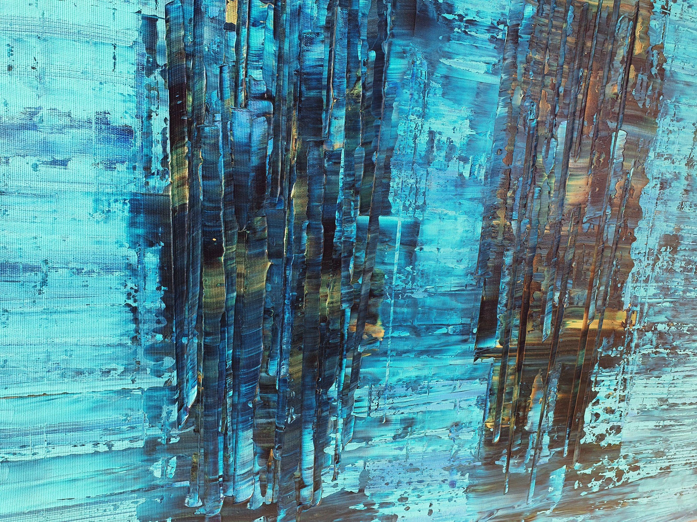 Insieme verso il futuro, Pittura, Acrilico su tela - Abstract Painting Blu di Ivana Olbricht