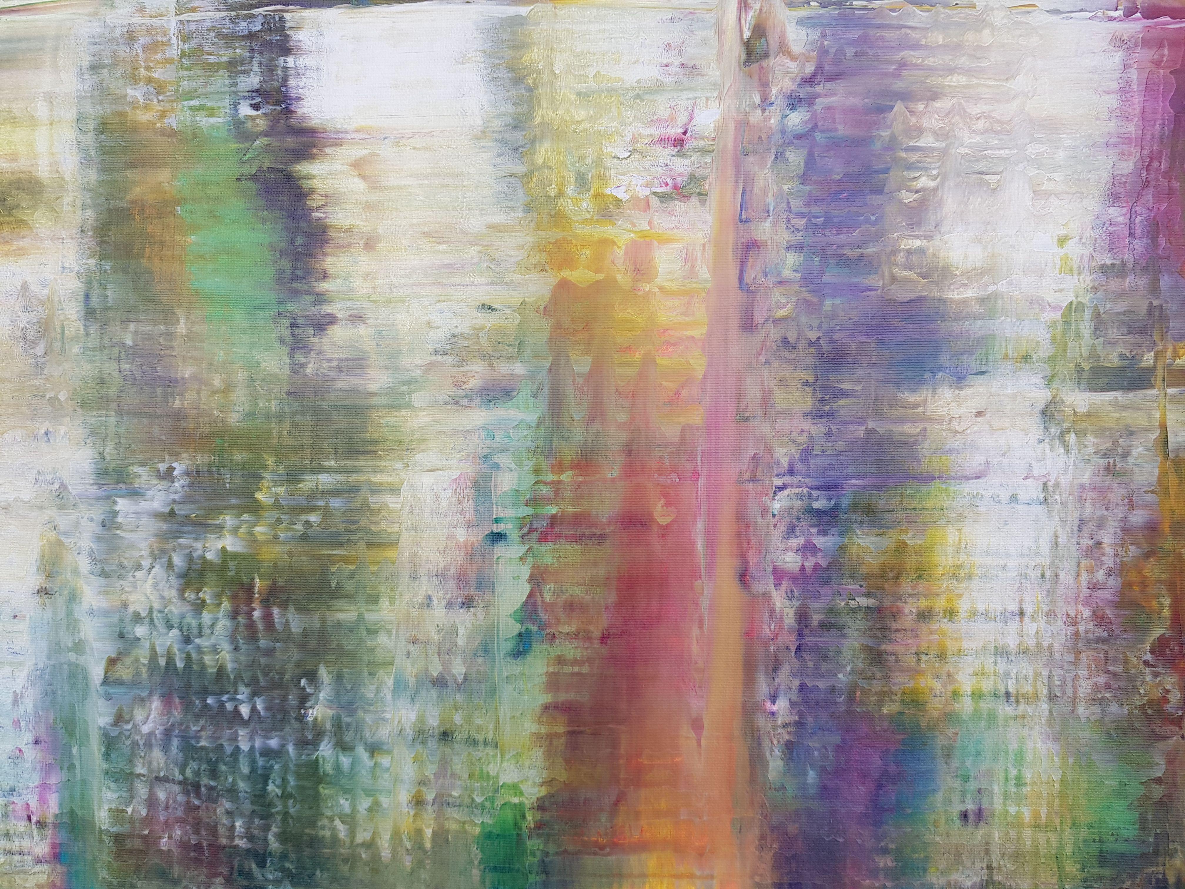 Tranquilidad, Pintura, Acrílico sobre lienzo - Abstract Painting Gris de Ivana Olbricht