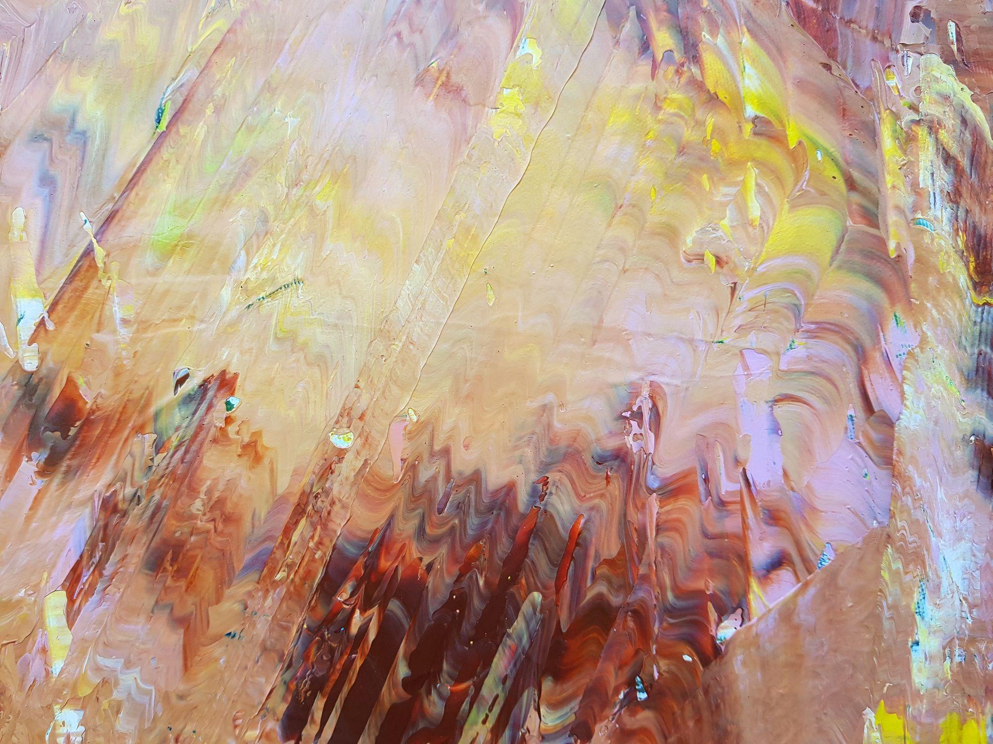 Bajo las alas del ángel, Pintura, Acrílico sobre lienzo - Painting Abstracto de Ivana Olbricht