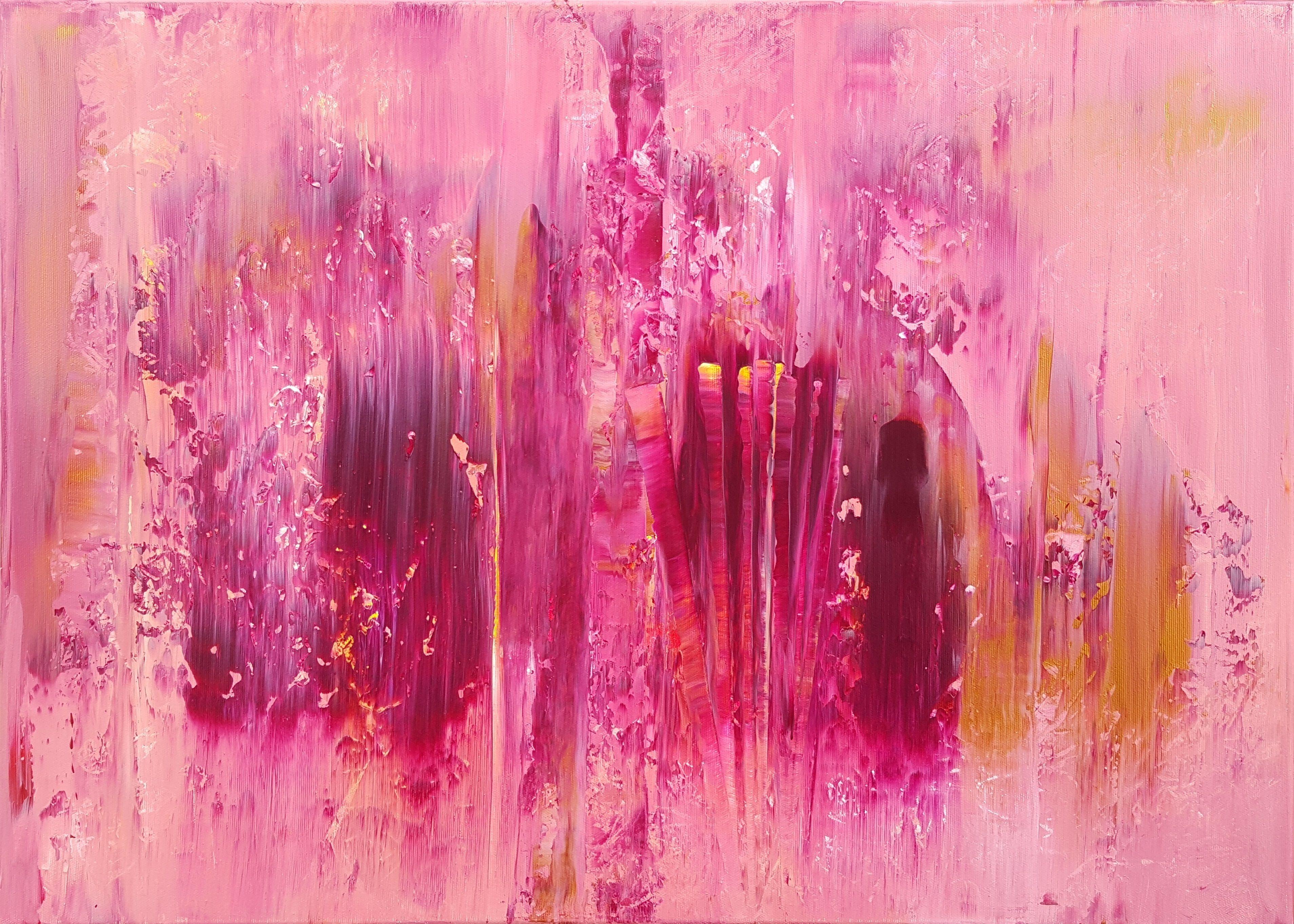 Ivana Olbricht Abstract Painting - Wild roses, Painting, Acrylic on Canvas