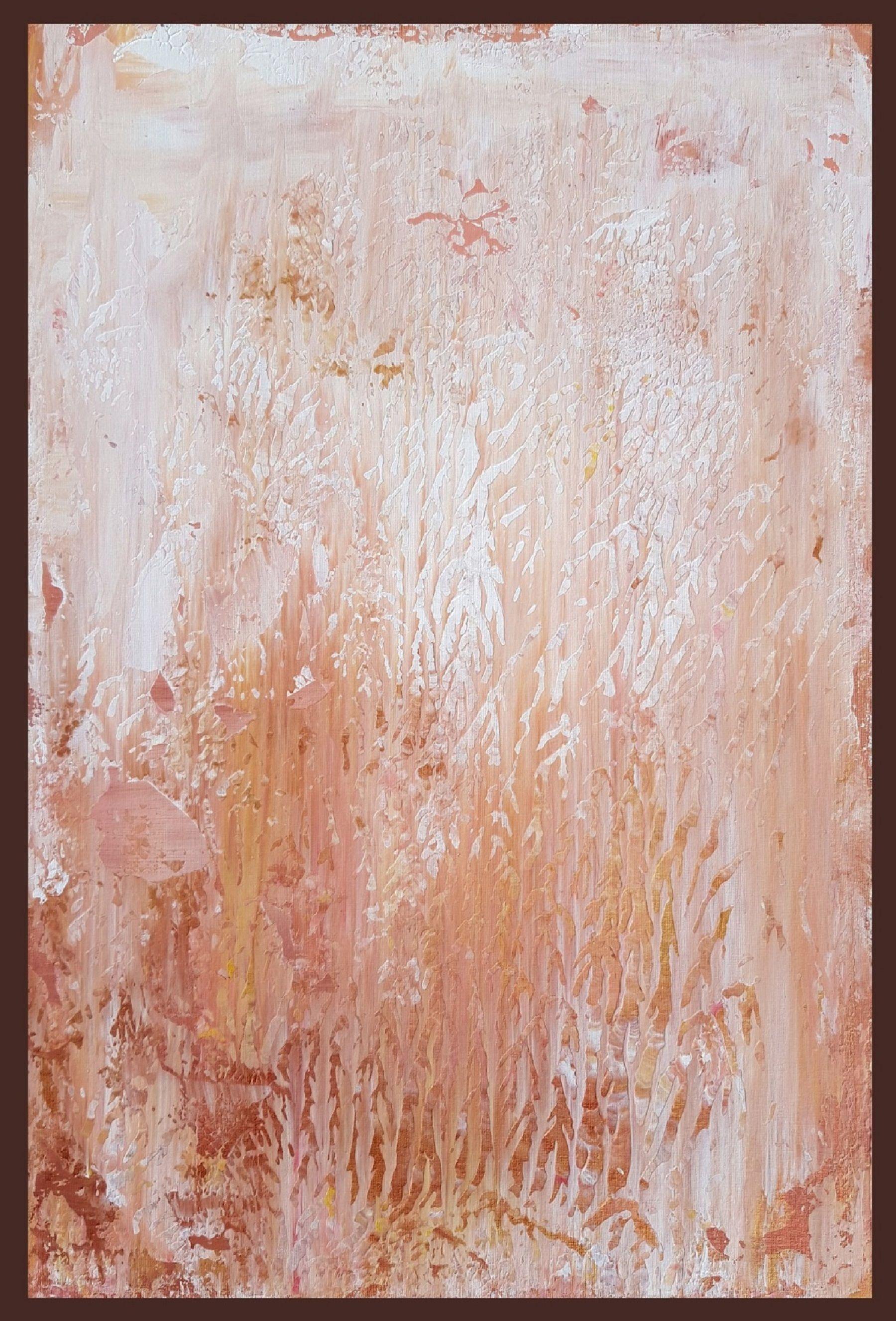 Abstract Painting di Ivana Olbricht - Tramonto d'inverno, Pittura, Acrilico su pannello MDF