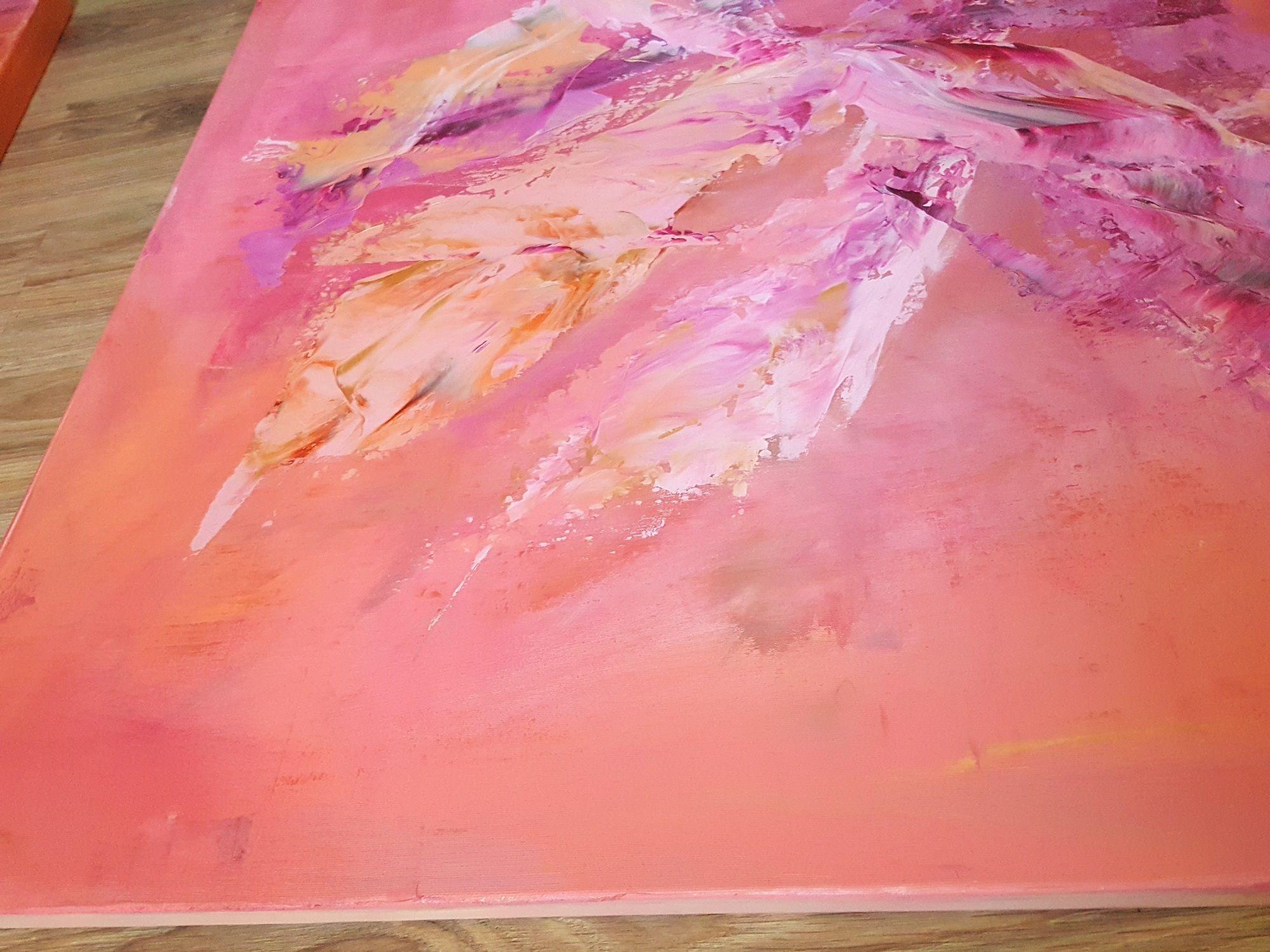 With an ease of a butterfly, Painting, Acrylic on Canvas - Pink Abstract Painting by Ivana Olbricht