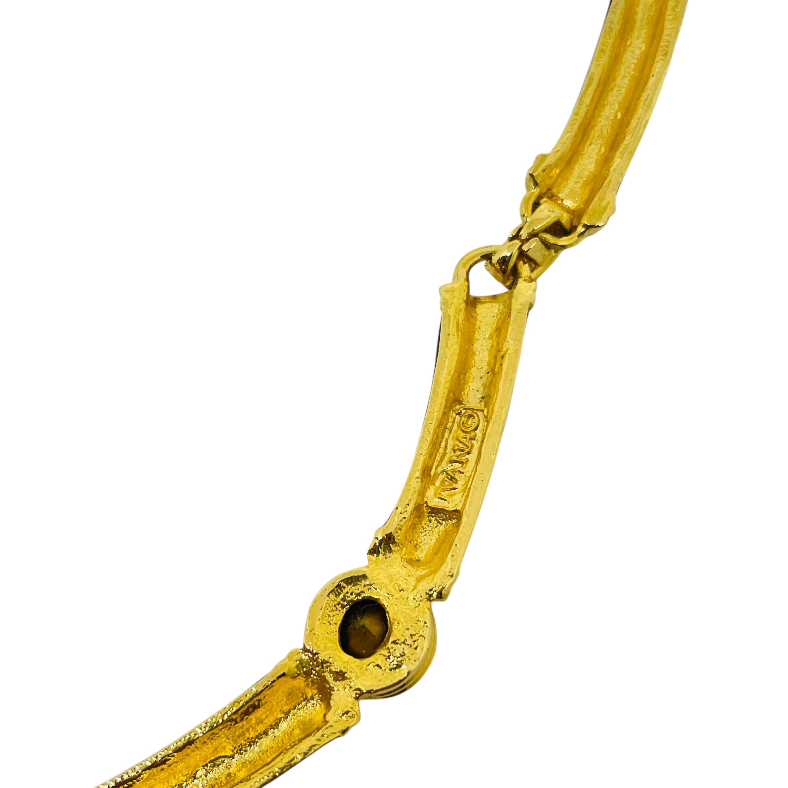 IVANA signiert Vintage vergoldet Emaille Kristall Designer Halskette im Zustand „Gut“ im Angebot in Palos Hills, IL