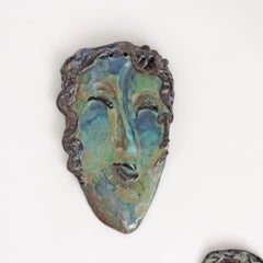 Ivanhoè Gambini Pareja de máscaras futuristas de pared, Italia, años 40