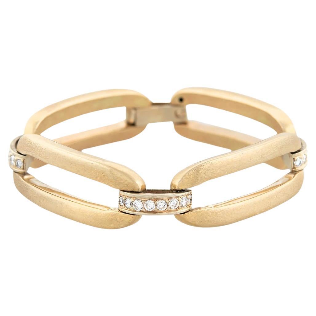 IVANKA 14kt + Diamond Link Bracelet 38.9g For Sale