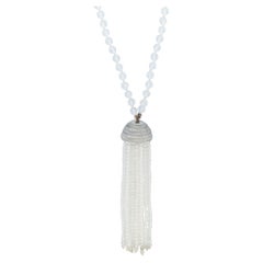 Ivanka Trump 18K Weißgold Diamant und Kristall Quaste Halskette IT05-042026