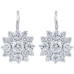 Ivanka Trump 5.80 Carats Brilliant Round Cluster Diamond Starburst Drop Earrings