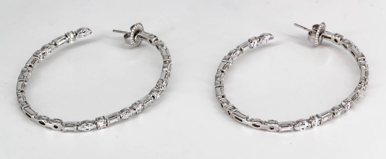 Ivanka Trump Diamond And White Gold Large Inside Out Hoop Earrings Modern Diamond And 18k White Gold Large Inside Out Hoop Earrings By Ivanka Trump They
