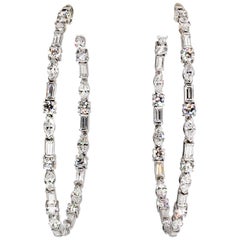 Ivanka Trump Diamond and White Gold Large Inside Out Hoop Earrings