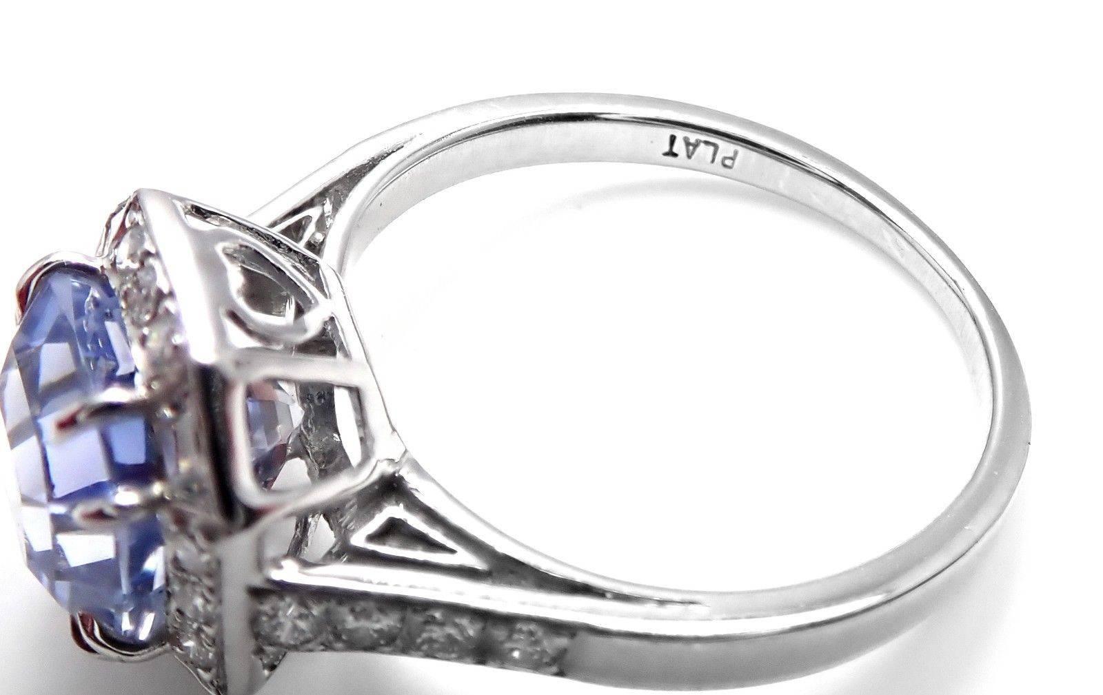 Mixed Cut Ivanka Trump Diamond Sapphire Platinum Engagement Ring