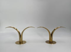 Ivar Ålenius Björk Brass Candle Holders for Ystad Metall, Sweden, 1960's