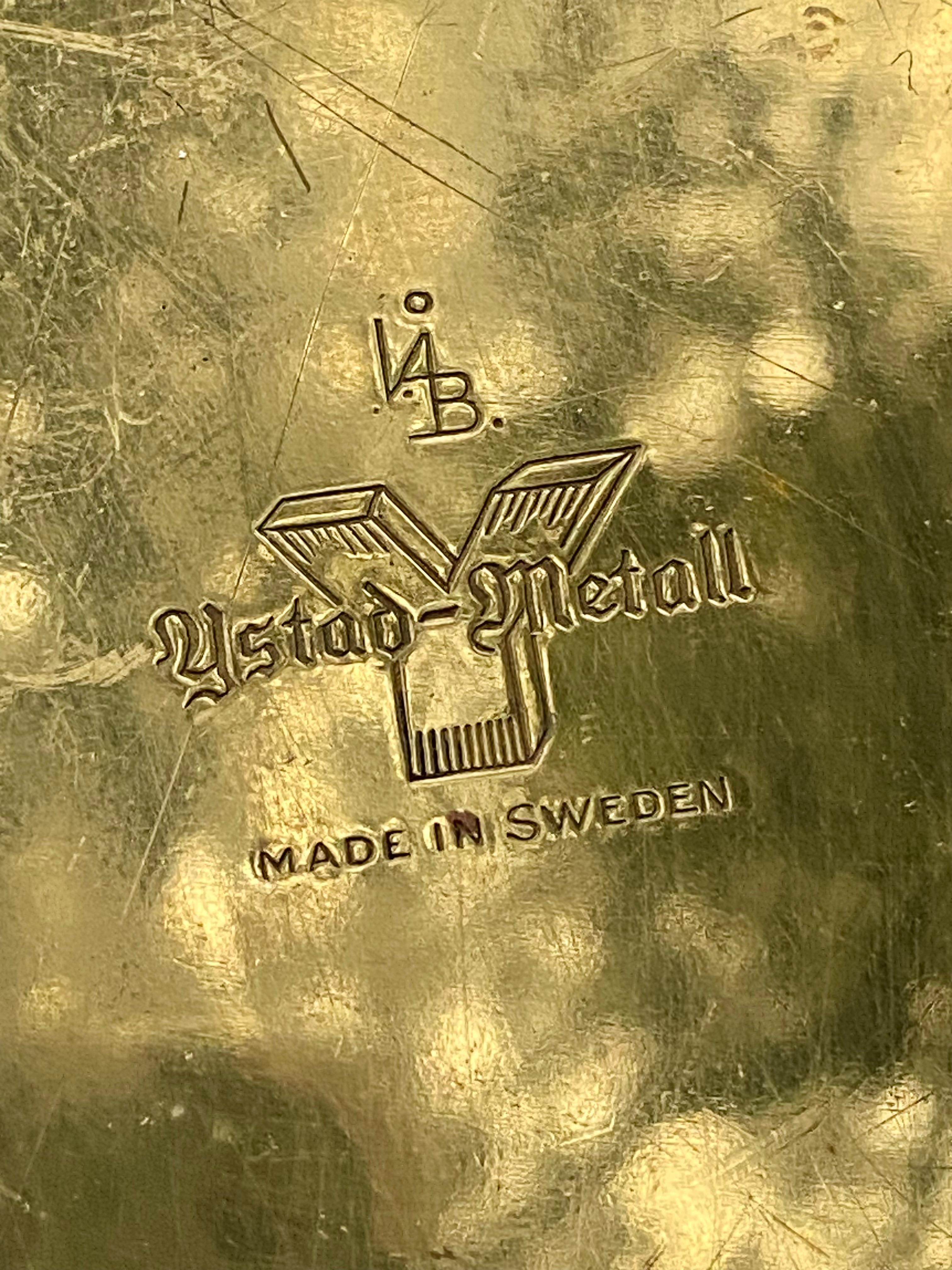 Fatto a mano Portacandele in ottone Ivar Ålenius Björk per Ystad-Metall, Svezia, anni '60 in vendita
