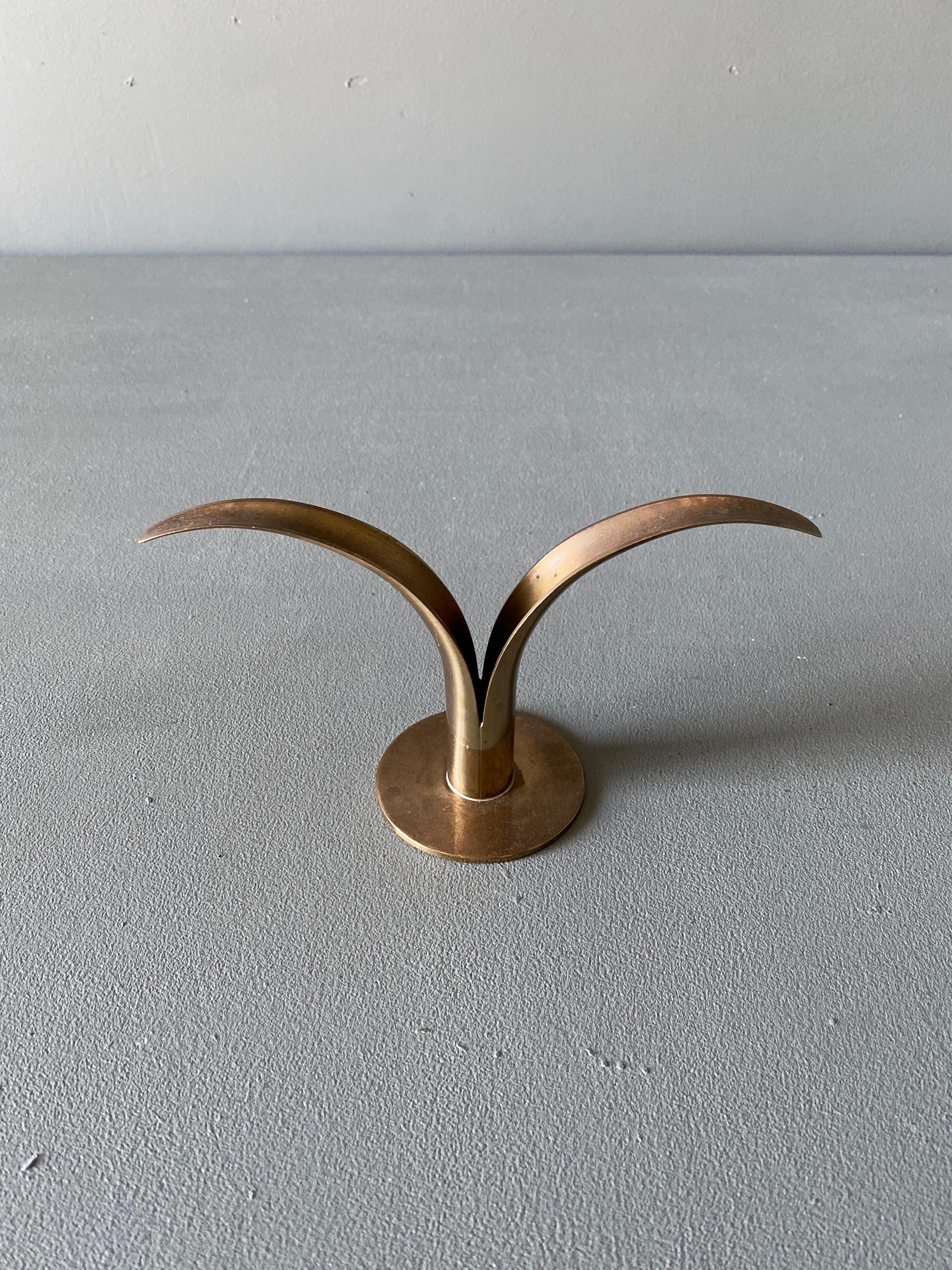 Mid-Century Modern Ivar Ålenius Björk Brass Candleholder for Ystad Metall