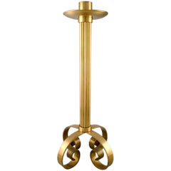 Ivar Ålenius Björk for Ystad Metal, Large Floor Candleholder in Brass