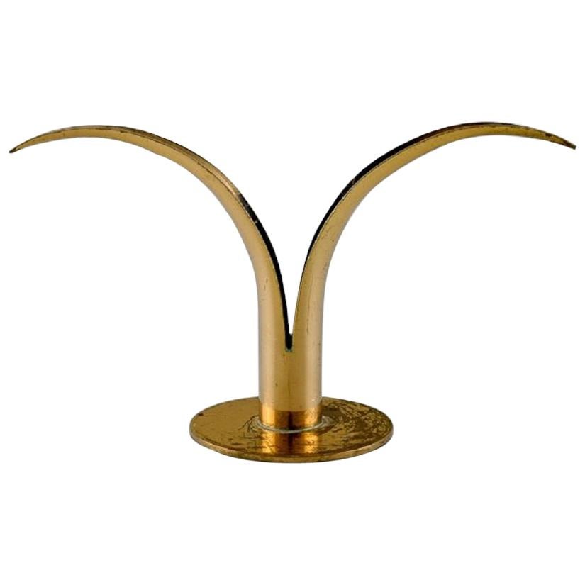 Ivar Ålenius Björk for Ystad Metal, Liljan Brass Candlestick, Swedish Design