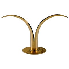 Ivar Ålenius Björk for Ystad Metal, Liljan Brass Candlestick, Swedish Design