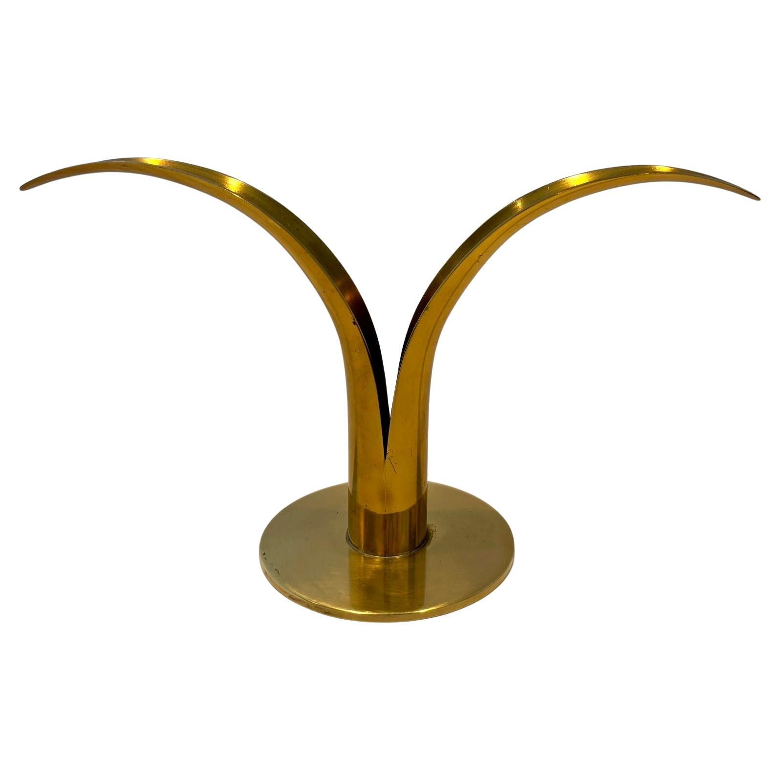 Ivar Alenius Bjork pour Ystad-Metall Chandelier en laiton Liljan Suède années 1950