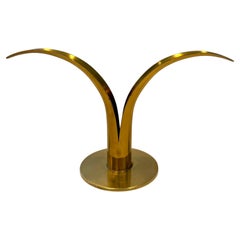 Vintage Ivar Alenius Bjork for Ystad Metall Liljan Brass Candlestick Sweden 1950s