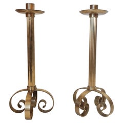 Ivar Ålenius-björk, Large Floor Candelabras, Solid Brass, Scandinavian Modern