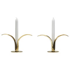 Ivar Ålenius-Björk "Liljan" Brass Candlesticks for Ystad Metall, Sweden, 1940s