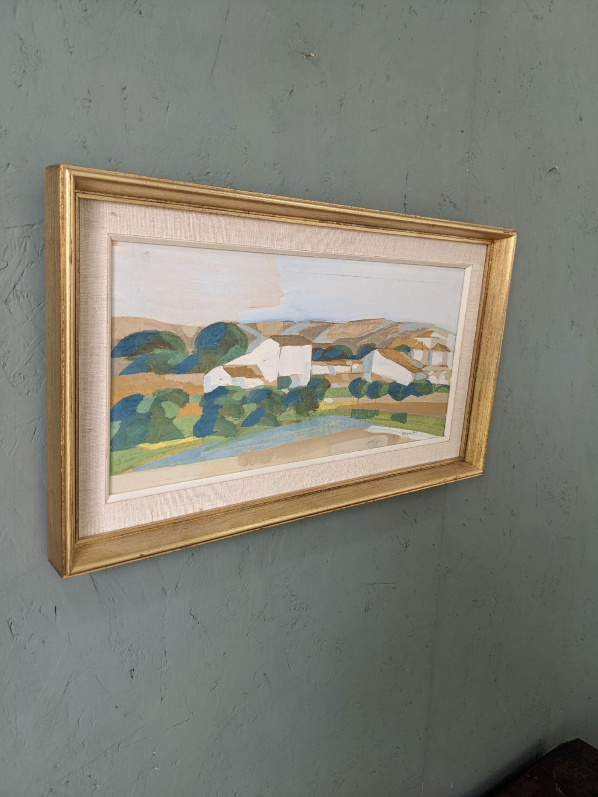 Peinture à l'huile suédoise moderne du milieu du siècle dernier par Ivar Morsing, paysage espagnol, 1962 2