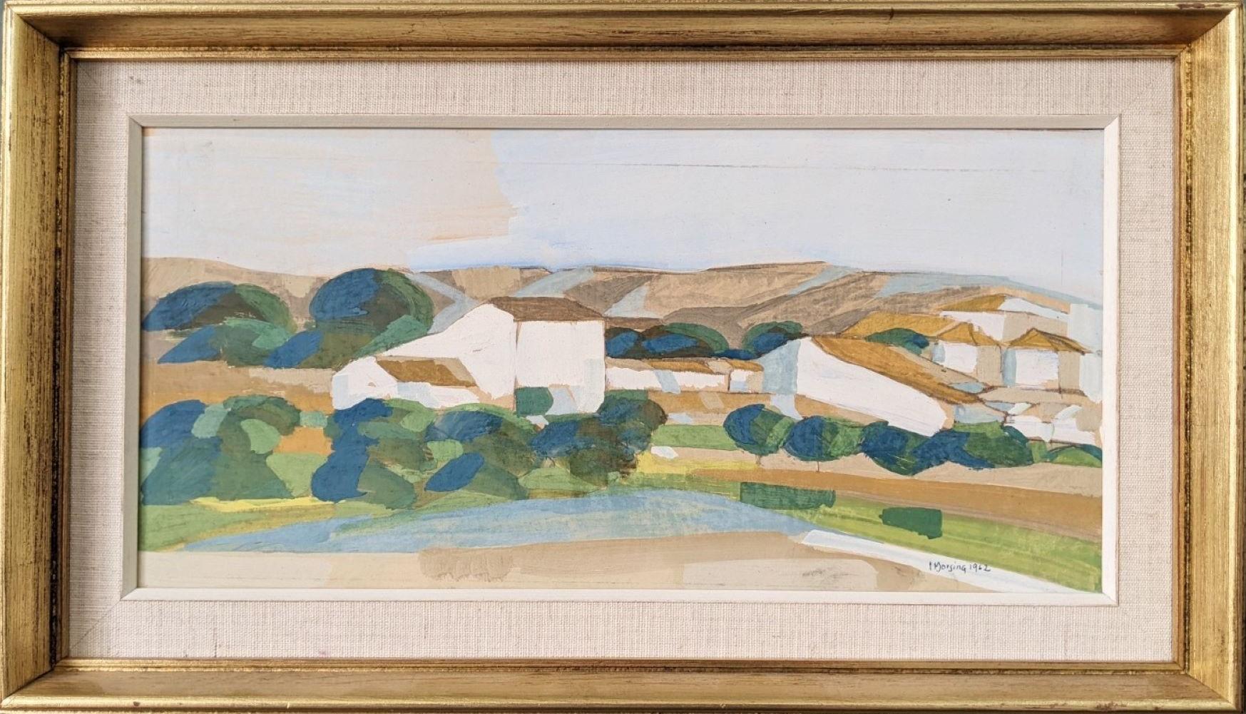 SPANISH LANDSCAPE
Size: 25 x 42.5 cm (including frame)
Oil on panel

A gentle and charming city landscape composition dated 1962, and executed in oil by the well-established Swedish artist Ivar Morsing (1919-2009) whose works have been exhibited in