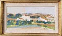 1962 Mid Century Modern Swedish Oil Painting by Ivar Morsing - Spanish Landscape