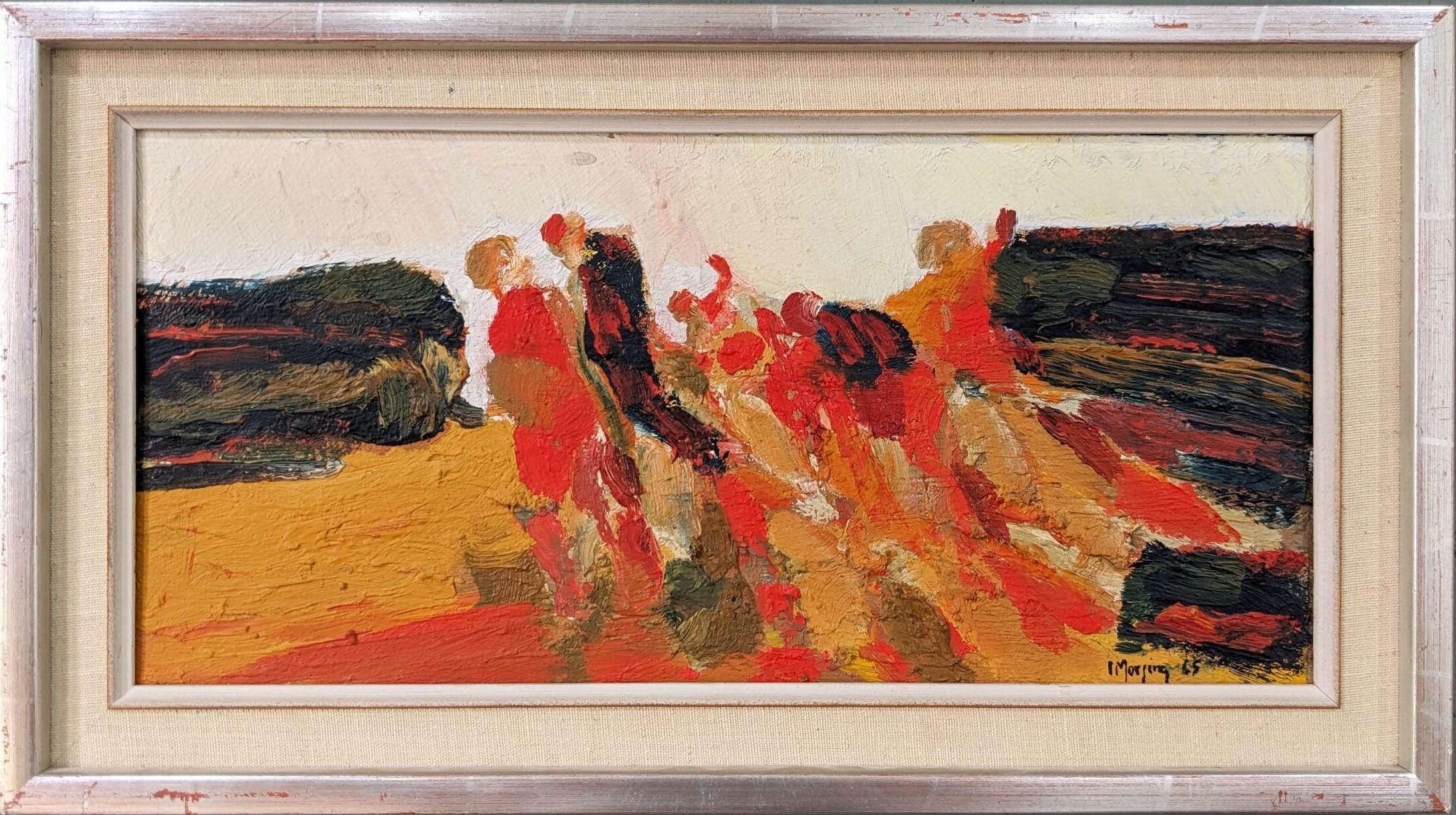 Ivar Morsing Abstract Painting - 1965 Mid-Century Modern Swedish Framed Abstract Oil Painting - Connection