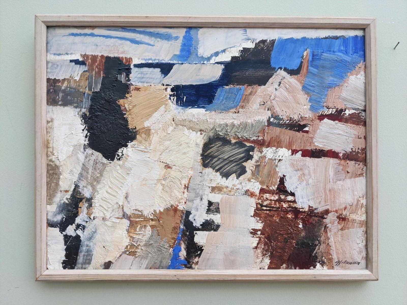 ABSTRACT PALETTE
Size: 37 x 47 cm (including frame)
Oil on Board

A skilfully executed mid century abstract painted in oil onto board by Swedish painter Ivar Morsing. It features a combination of broad brushwork and fluid paint applied both thinly