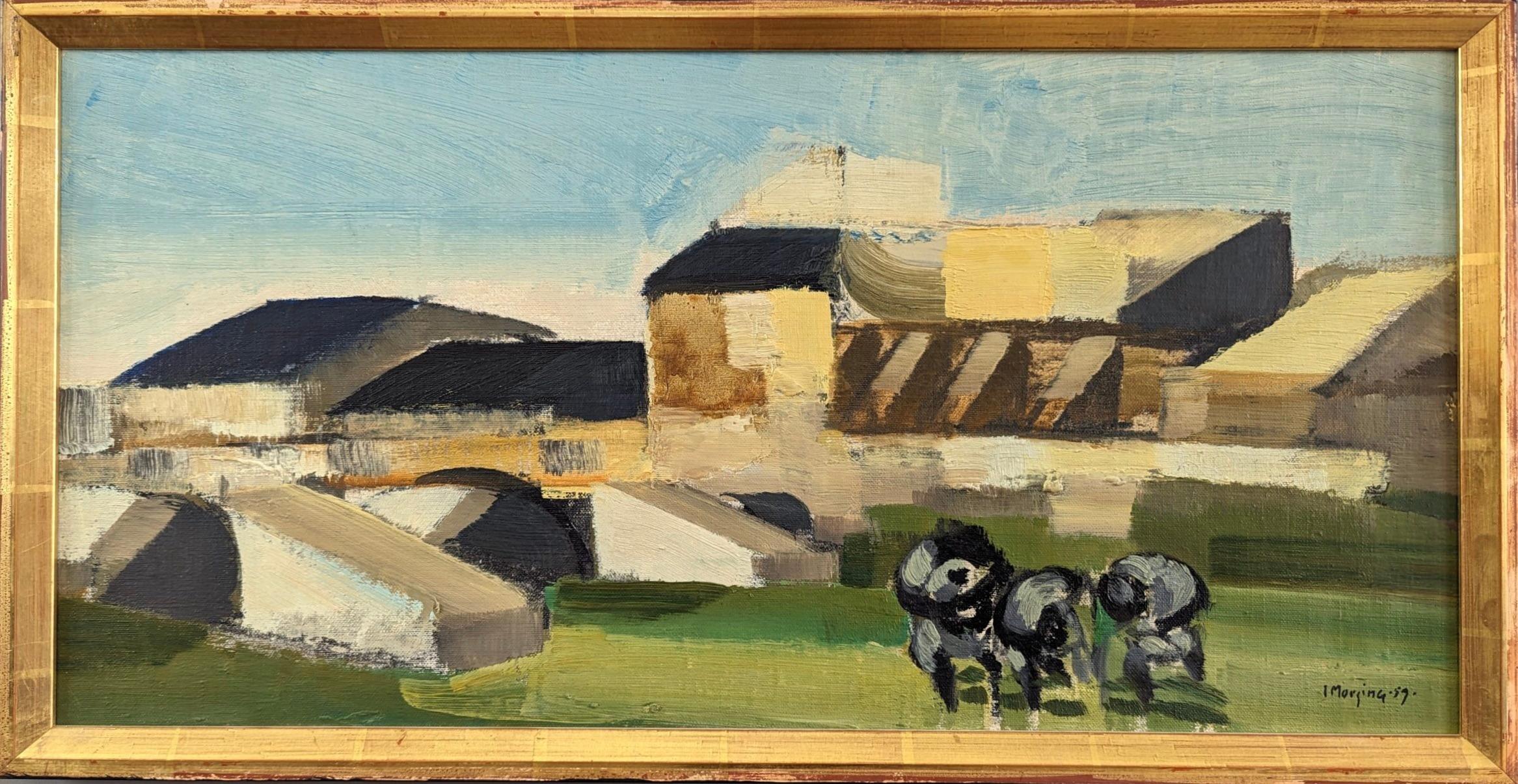 EXPLORE
Size: 33 x 63.5cm (including frame)
Oil on Board

A brilliantly executed semi-abstract city landscape oil composition, painted in 1959 by the established Swedish artist Ivar Morsing (1919-2009), whose works have been exhibited in public
