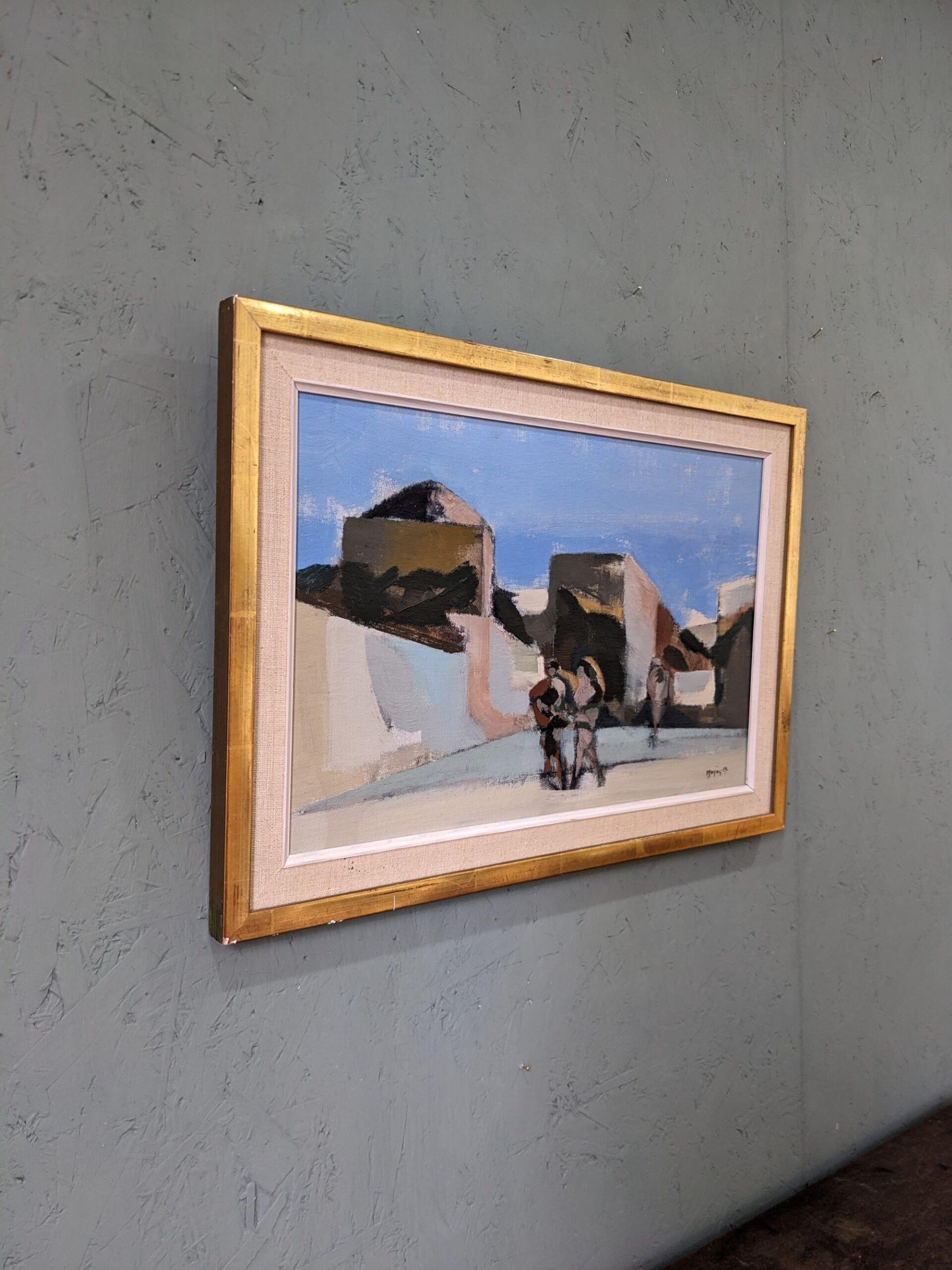 SPANISH MORNING
Size: 37.5 x 53.5cm (including frame)
Oil on board

A brilliantly executed semi-abstract oil composition, painted in 1959 by the established Swedish artist Ivar Morsing (1919-2009), whose works have been exhibited in public