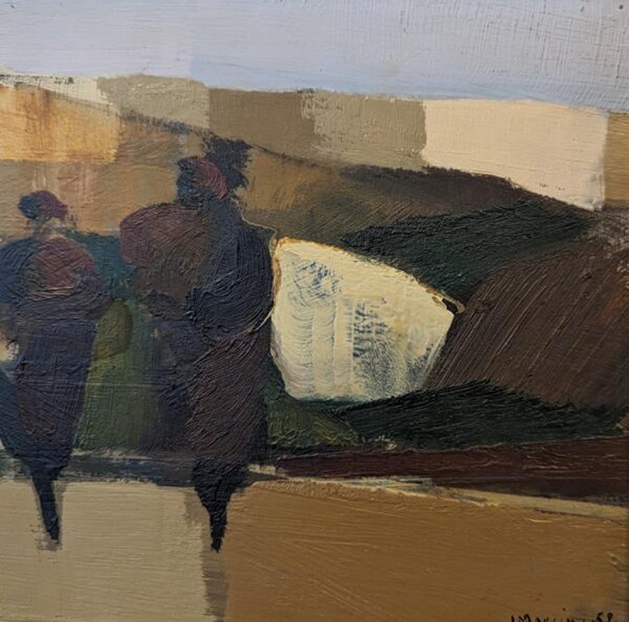 Vintage Mid-Century Figurative Oil Painting, by Ivar Morsing - Spanish Afternoon 11