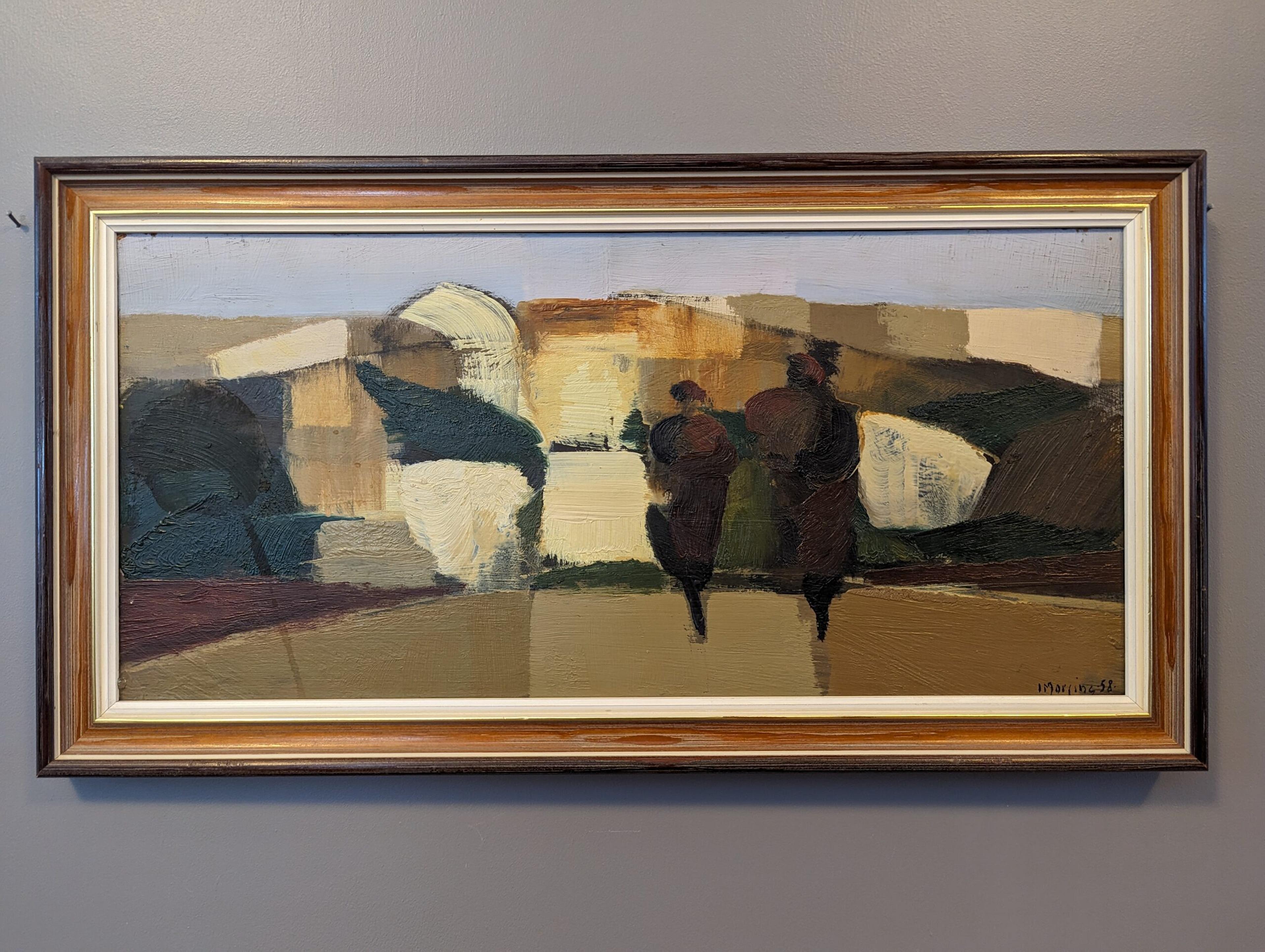 Vintage Mid-Century Figurative Oil Painting, by Ivar Morsing - Spanish Afternoon 1