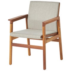IVAR Outdoor Dining Armchair in Solid Iroko Taupe e by Contemporary Design Works