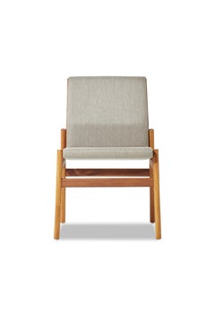 Outdoor Dining Chair in Solid Iroko Taupe Water- Repellent Fabric by CDW - IVAR